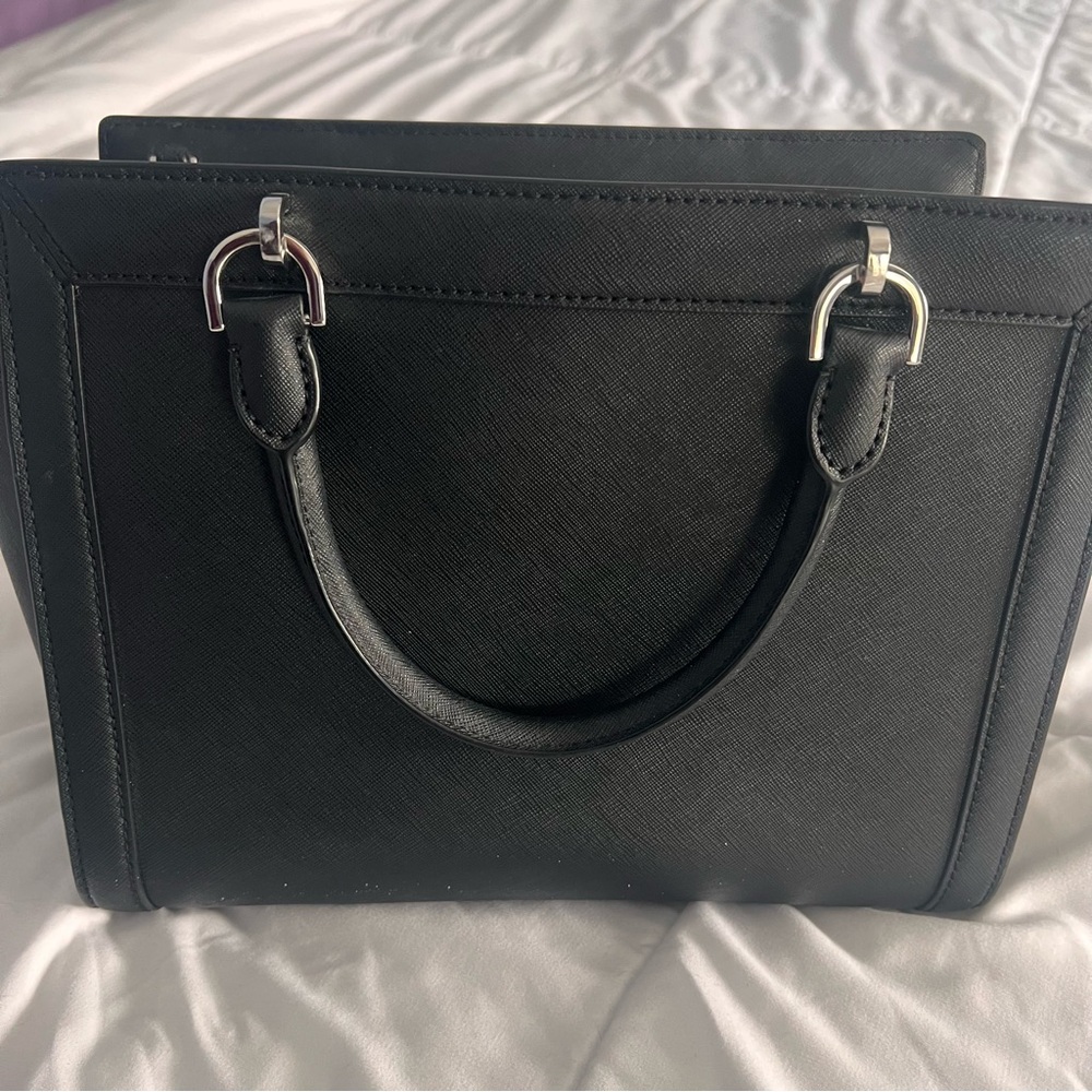 Michael Kors Black Studded Leather Tote Bag Silver Hardware NWOT - Picture 2 of 5